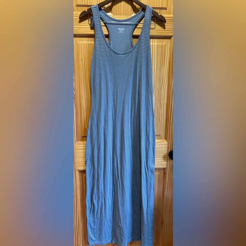 Mossimo, medium, black and gray striped, tank top, maxi dress.